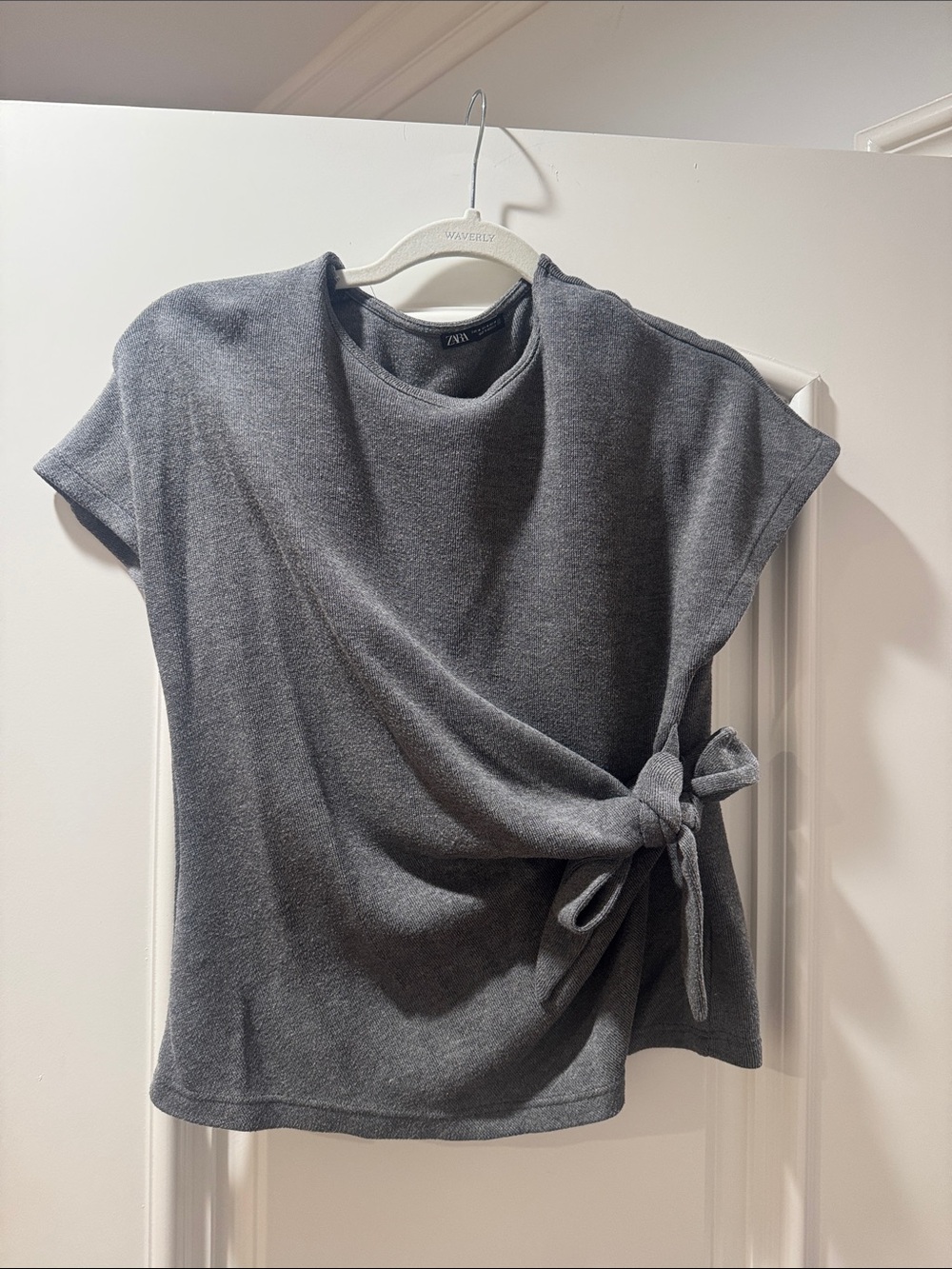 Zara Charcoal Side-Tie Cap Sleeve Tunic